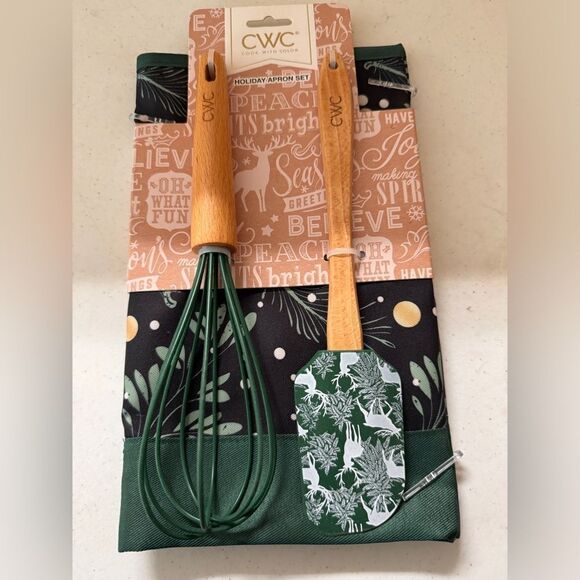 CWC| Holiday set with silicone spatula, whisk, and apron - Picture 3 of 5